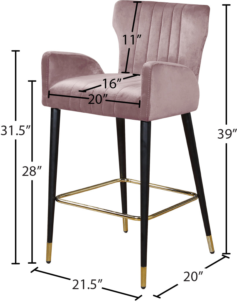 zeal pink velvet stool c