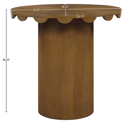 Selene 36.25" Brown Solid Wood And Natural Cane Counter Height Table, 1 Piece