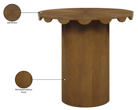 Selene 36.25" Brown Solid Wood And Natural Cane Counter Height Table, 1 Piece