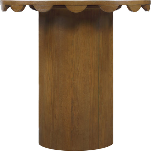 Selene 36.25" Brown Solid Wood And Natural Cane Counter Height Table, 1 Piece