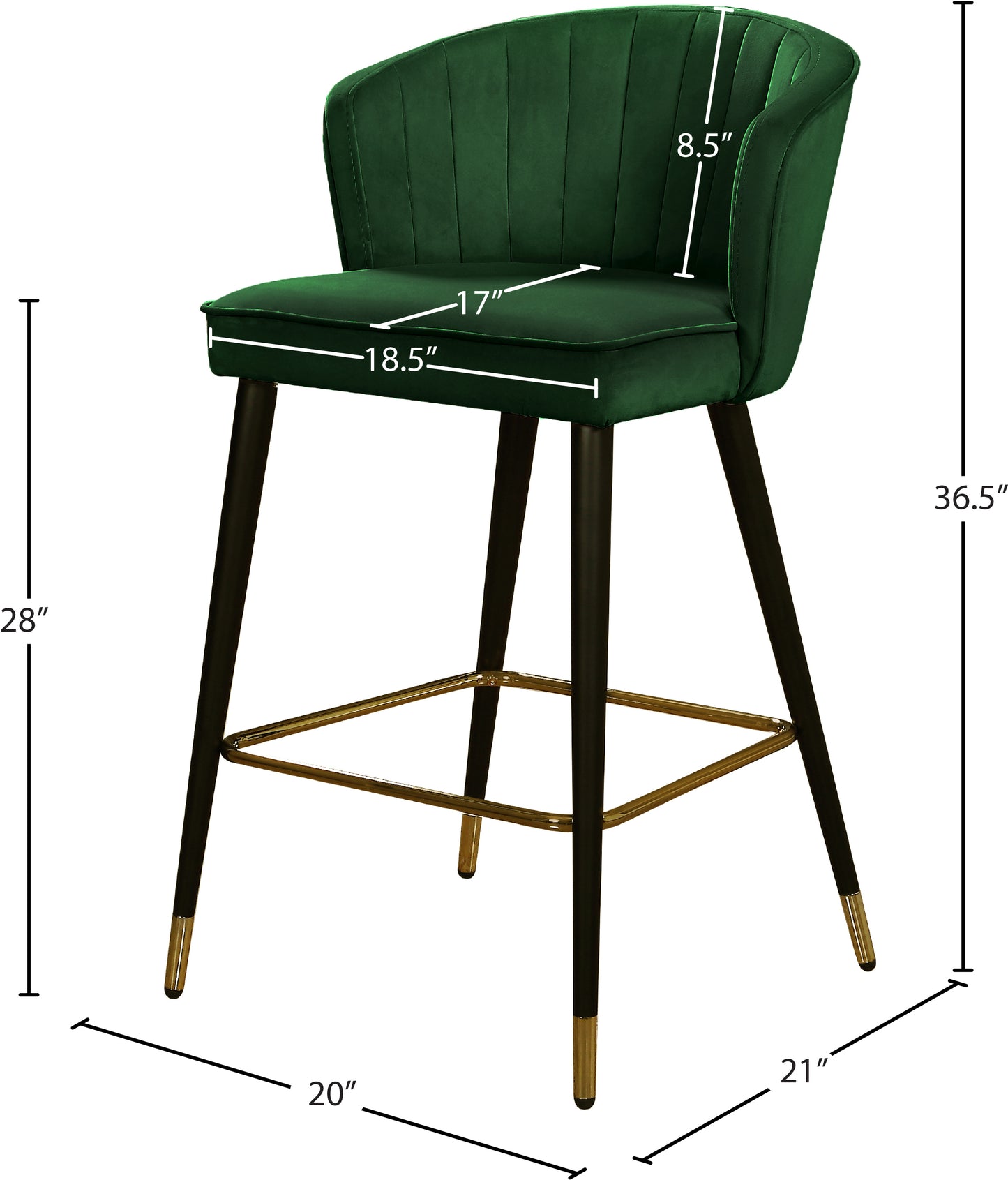 ivy green velvet stool c