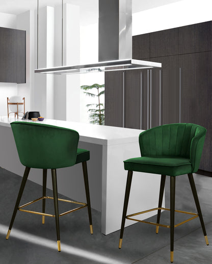 Ivy Green Velvet Stool C