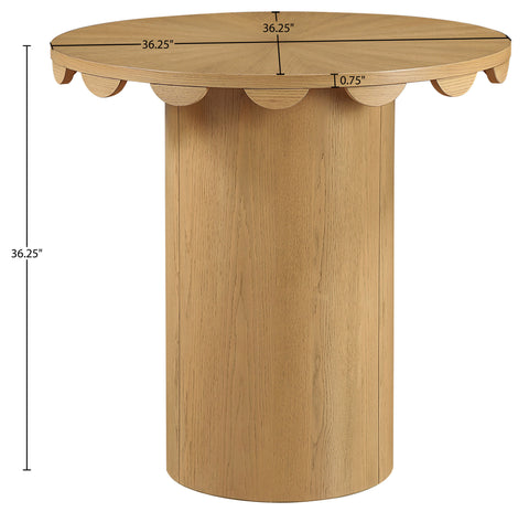 Selene 36.25" Natural Solid Wood And Natural Cane Counter Height Table, 1 Piece