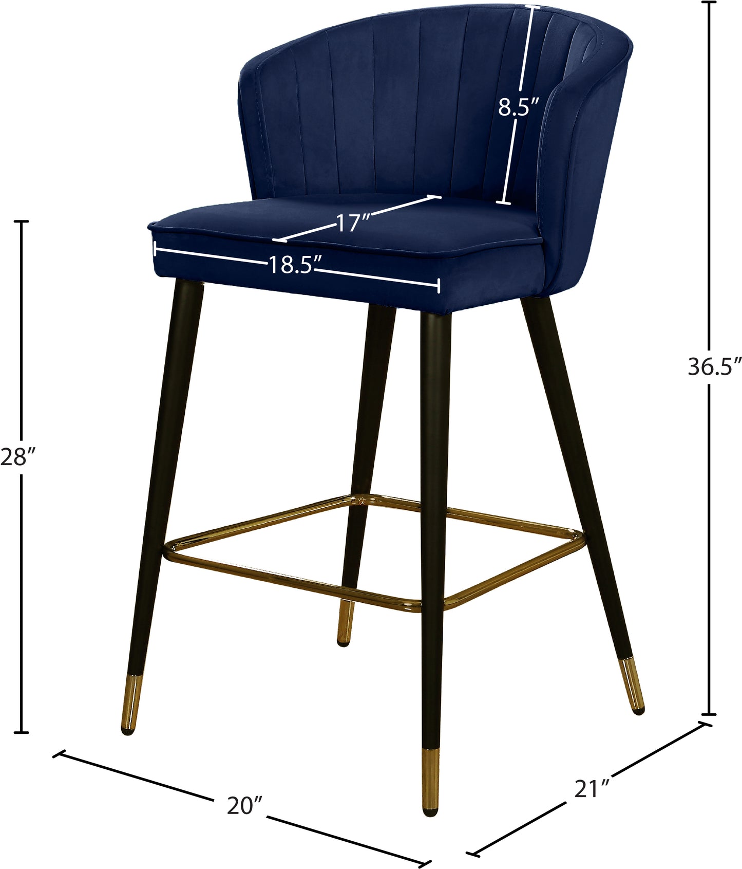 ivy navy velvet stool c