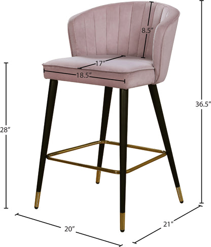 Ivy Pink Velvet Stool C