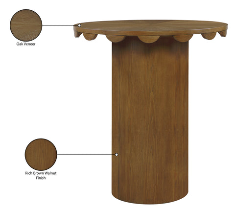 Selene 36.25" Brown Solid Wood And Natural Cane Bar Height Table, 1 Piece
