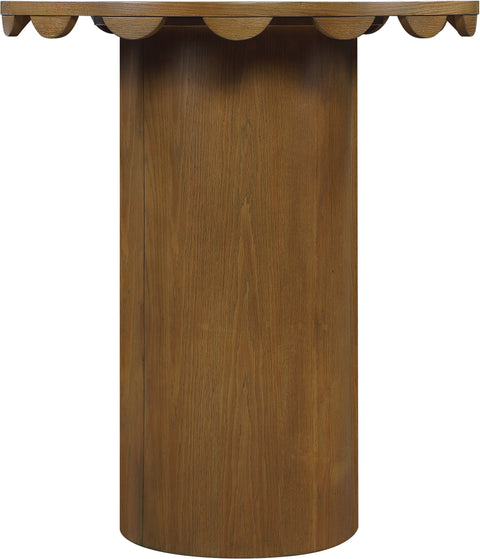 Selene 36.25" Brown Solid Wood And Natural Cane Bar Height Table, 1 Piece