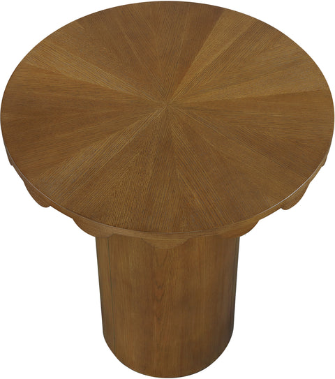 Selene 36.25" Brown Solid Wood And Natural Cane Bar Height Table, 1 Piece