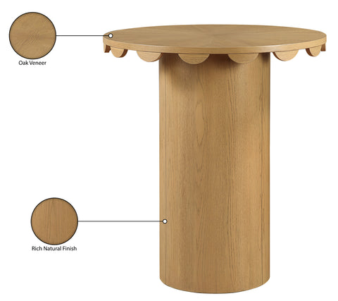 Selene 36.25" Natural Solid Wood And Natural Cane Bar Height Table, 1 Piece