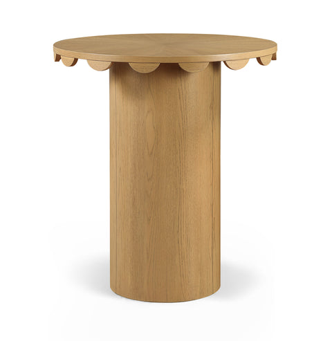 Selene 36.25" Natural Solid Wood And Natural Cane Bar Height Table, 1 Piece