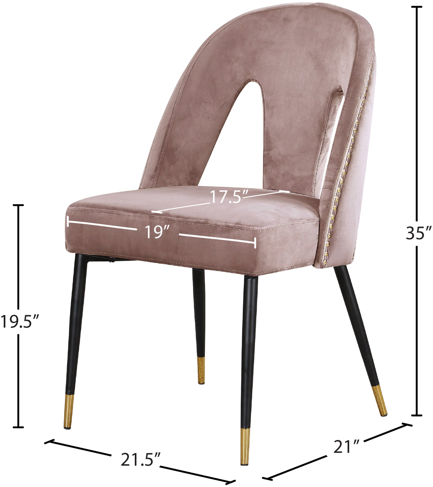 modernist pink velvet dining chair c