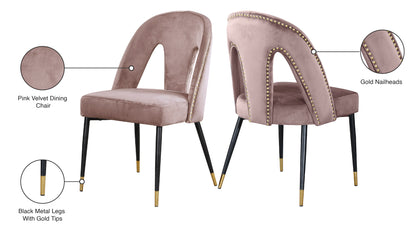 Modernist Pink Velvet Dining Chair C