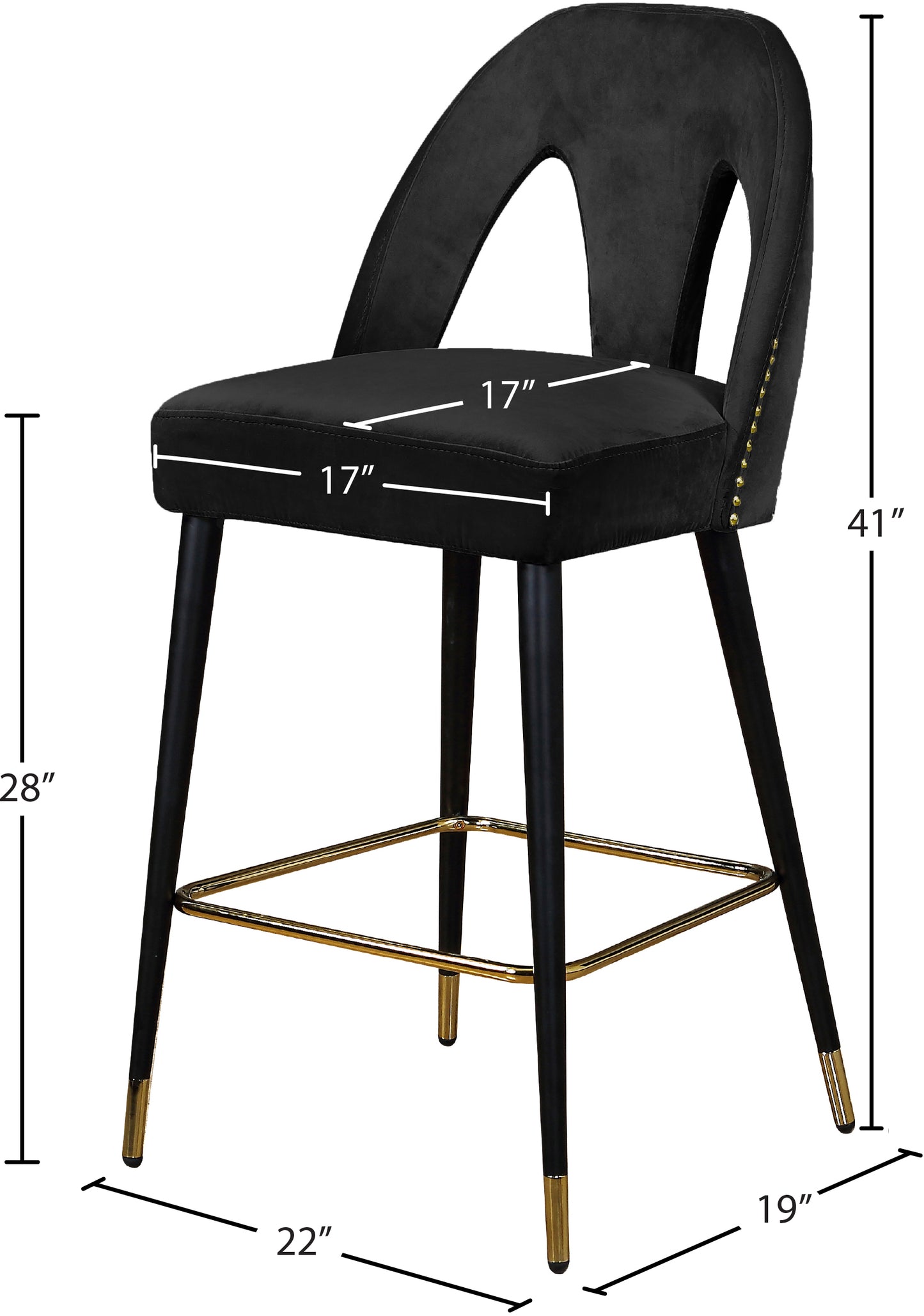 modernist black velvet stool c