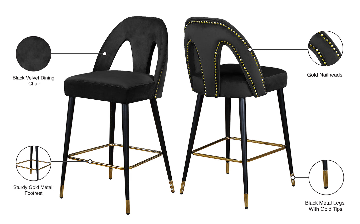 modernist black velvet stool c