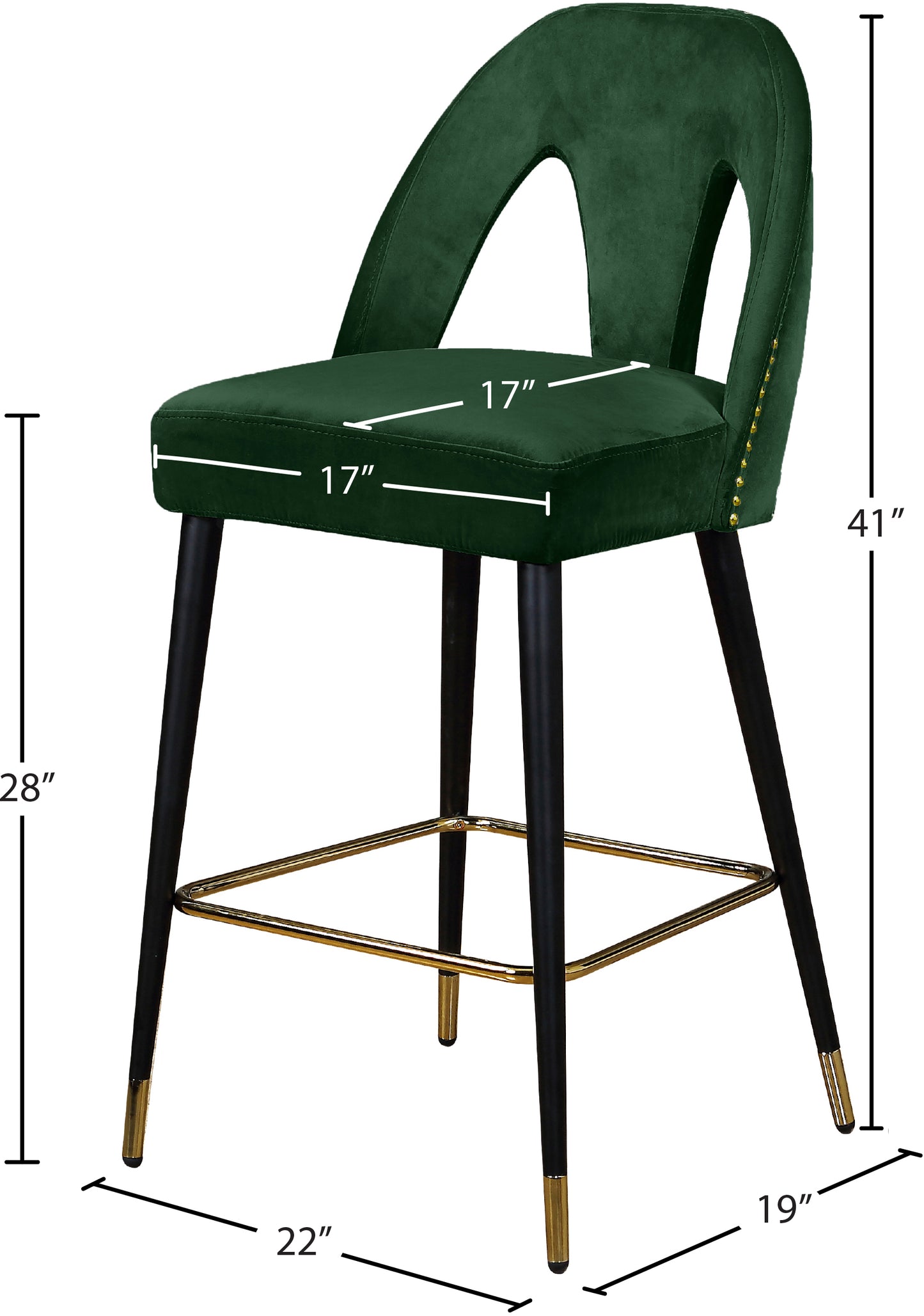 modernist green velvet stool c