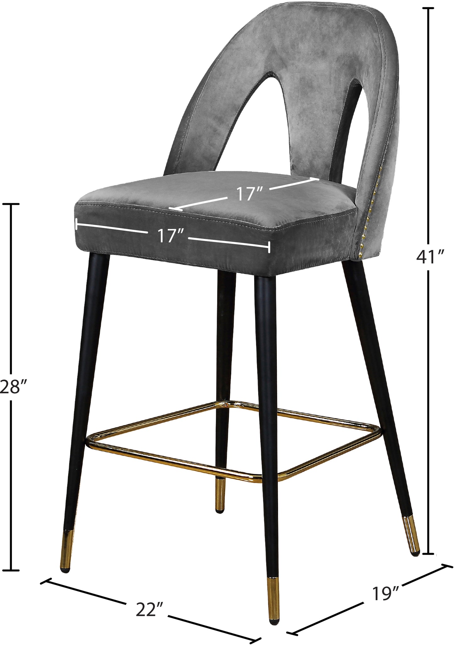 modernist grey velvet stool c