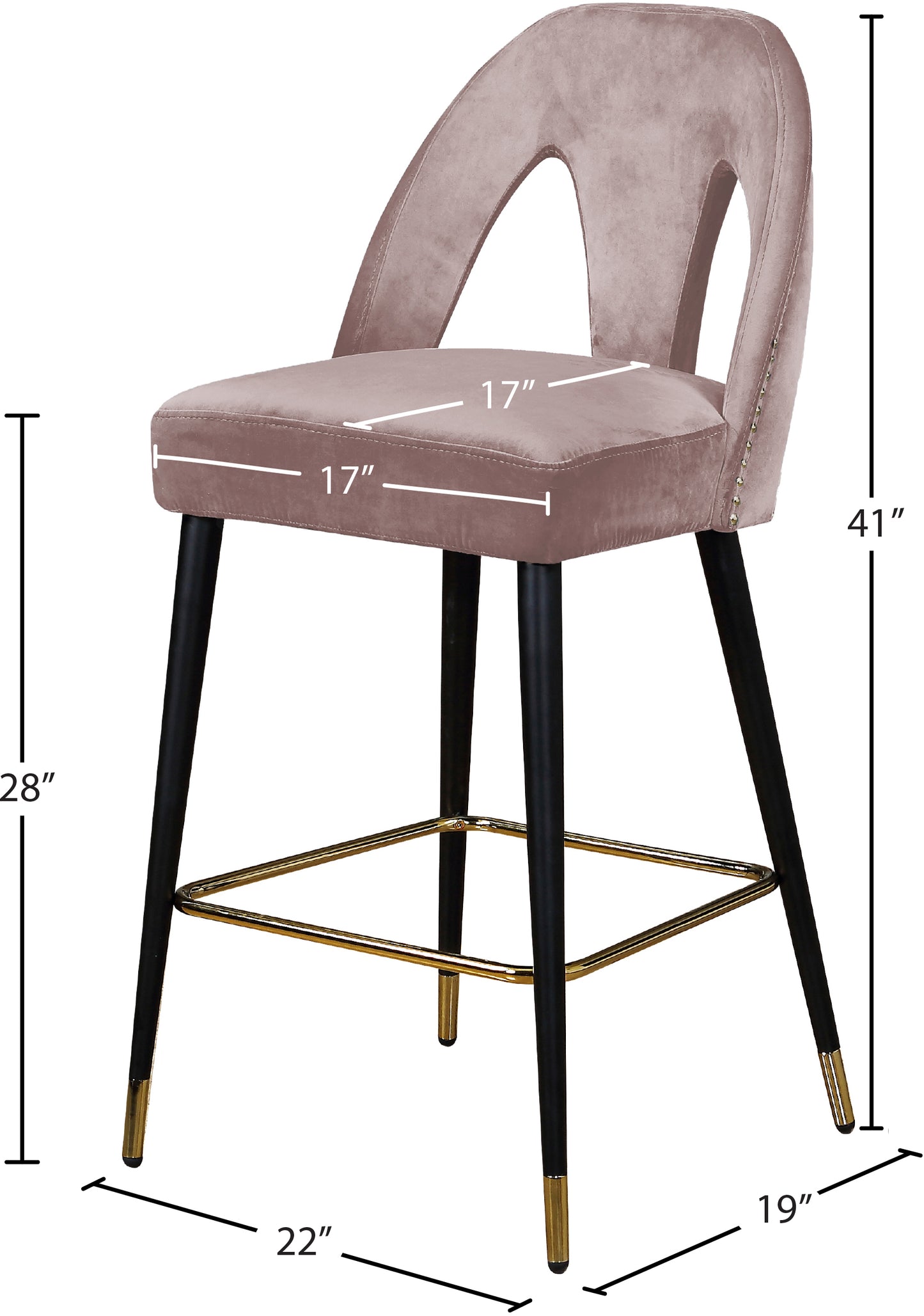 modernist pink velvet stool c