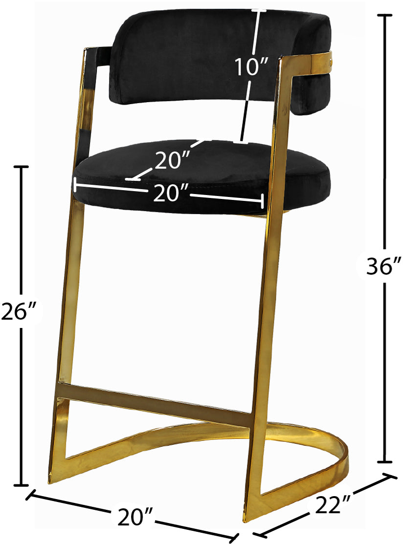 monad black velvet stool c