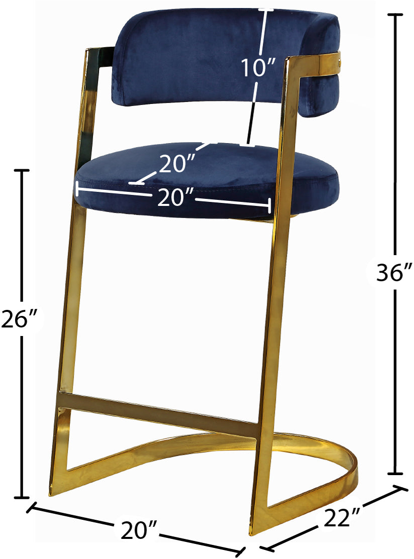 monad navy velvet stool c