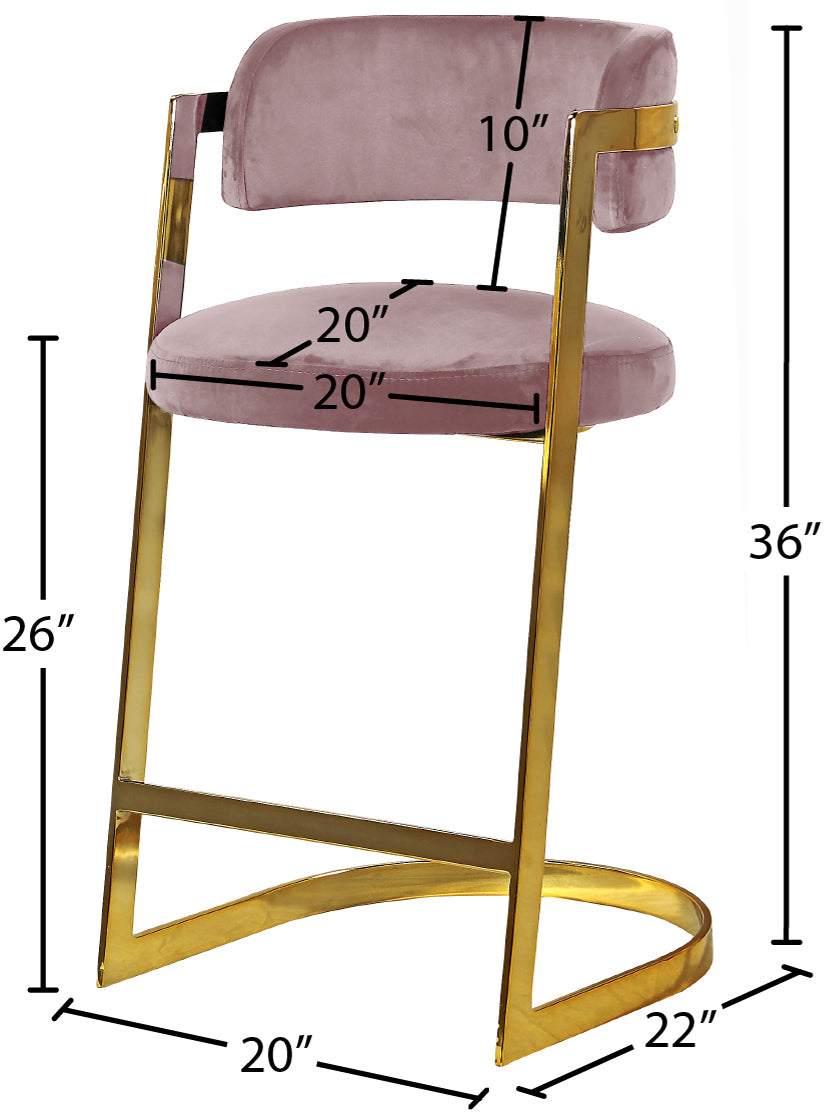 monad pink velvet stool c