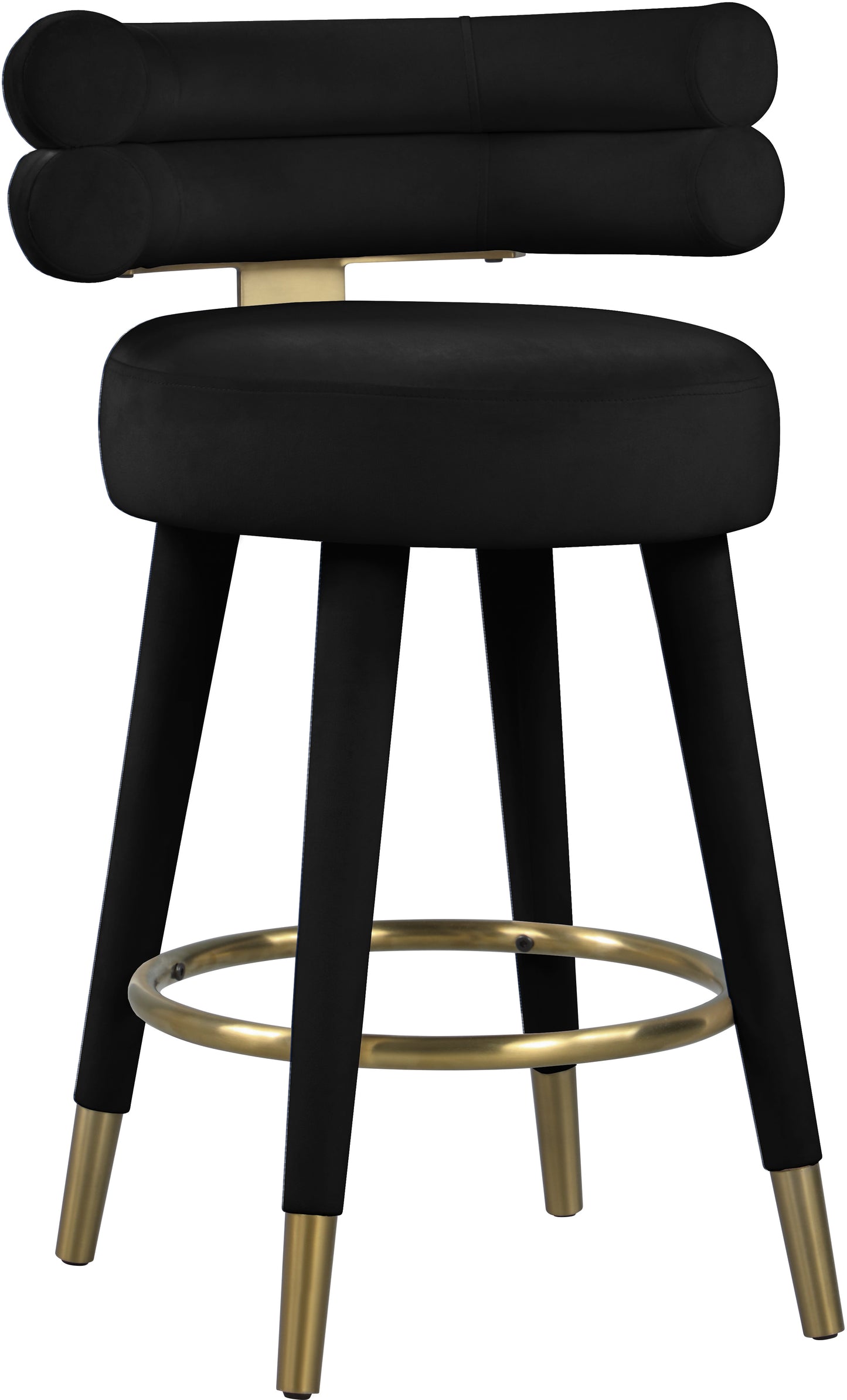 burton black velvet counter stool c