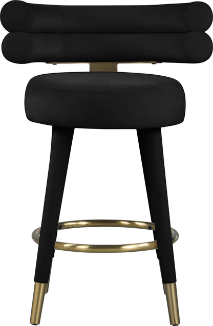 Burton Black Velvet Counter Stool C