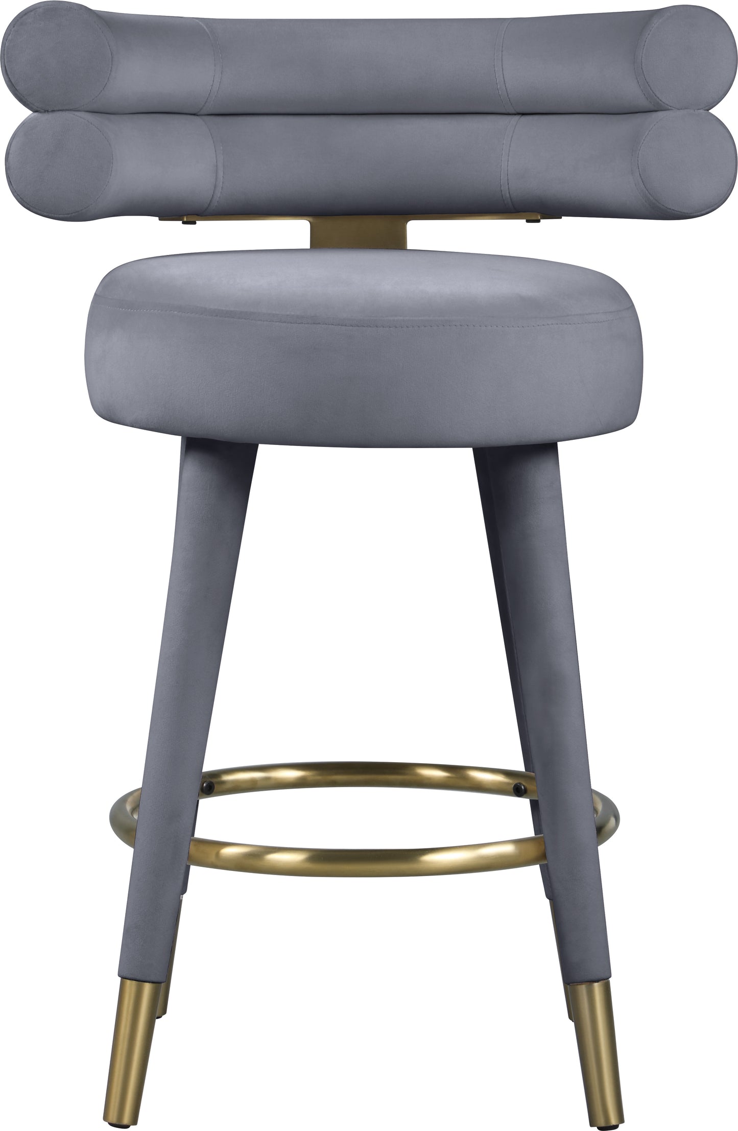 burton grey velvet counter stool c