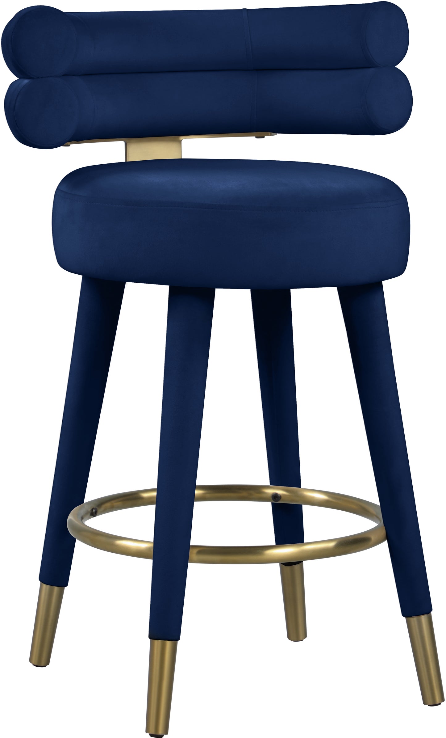 burton navy velvet counter stool c