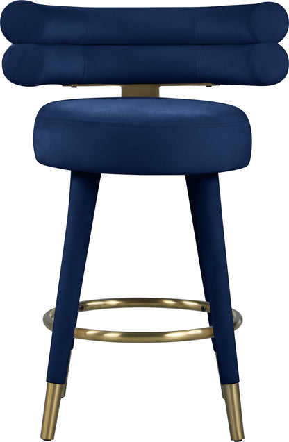 Burton Navy Velvet Counter Stool C