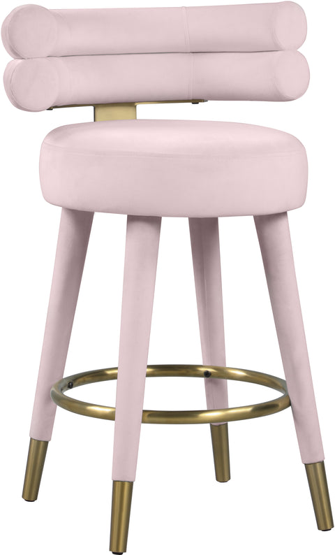 Burton Pink Velvet Counter Stool C
