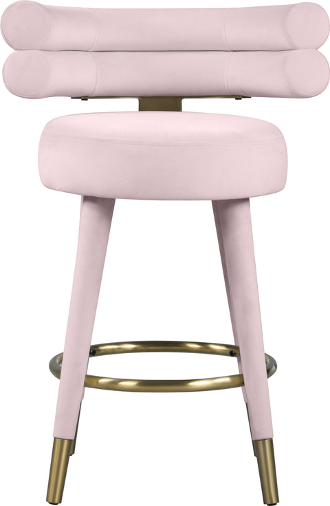Burton Pink Velvet Counter Stool C