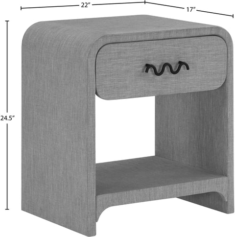 Arden 22" Grey Linen Textured End / Side Table, 1 Piece