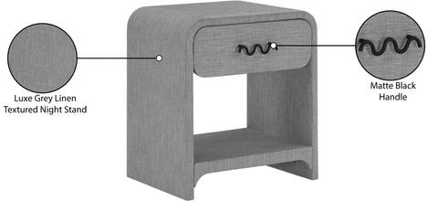 Arden 22" Grey Linen Textured End / Side Table, 1 Piece