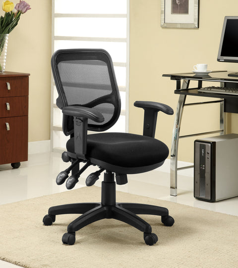 Apperson Upholstered Adjustable Ergonomic Office Chair BlackBlack