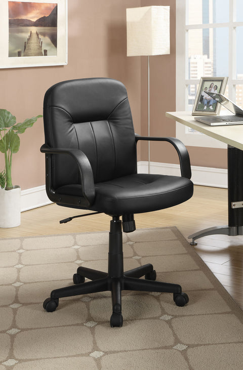 Tilly Upholstered Adjustable Home Office Desk Chair BlackBlack