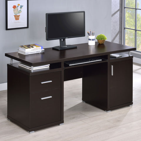 Reston 55-inch 2-drawer Office Computer Desk CappuccinoCappuccino