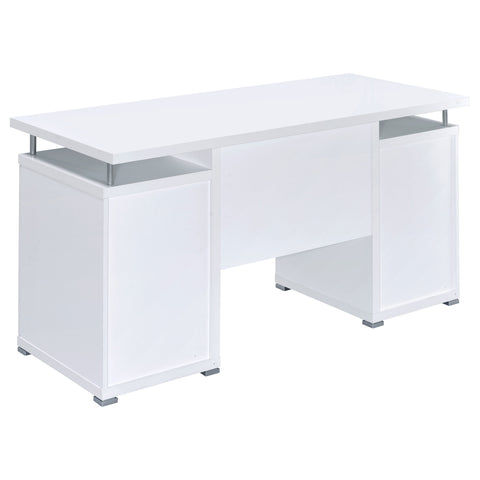 Reston 55-inch 2-drawer Office Computer Desk WhiteWhite