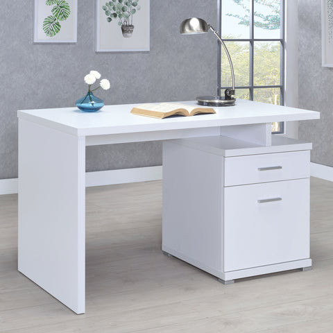 Breena 47-inch 2-drawer Office Computer Desk WhiteWhite