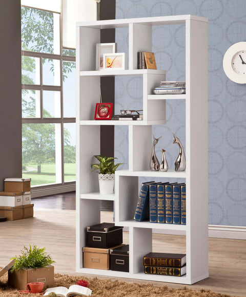 Colima 71-inch 6-shelf Bookshelf WhiteWhite