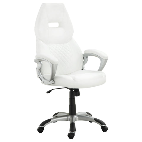 Trea Upholstered Adjustable Home Office Desk Chair WhiteWhite