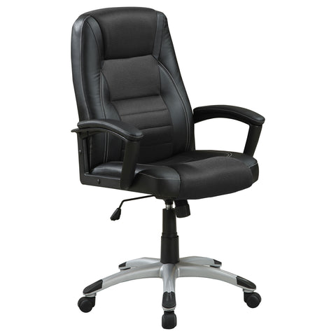 Victoria Upholstered Adjustable Home Office Desk Chair BlackBlack