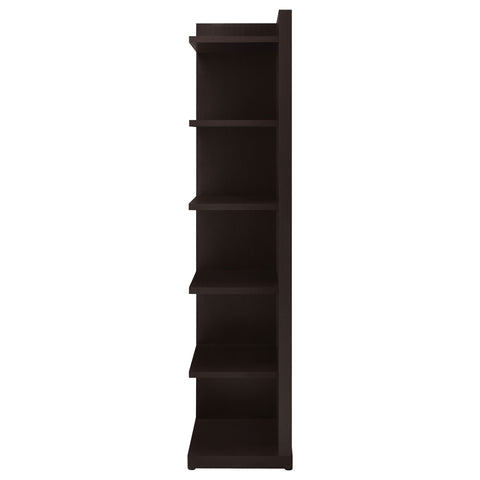 Heitor 71-inch 6-shelf Corner Bookcase CappuccinoCappuccino