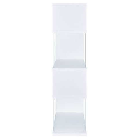 Bryce 63-inch 4-shelf Glass Panel Bookshelf WhiteWhite