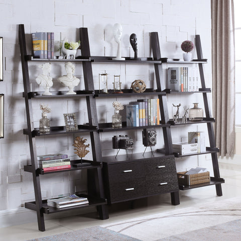 Malthe 3-piece Storage Ladder Bookshelf Set CappuccinoCappuccino