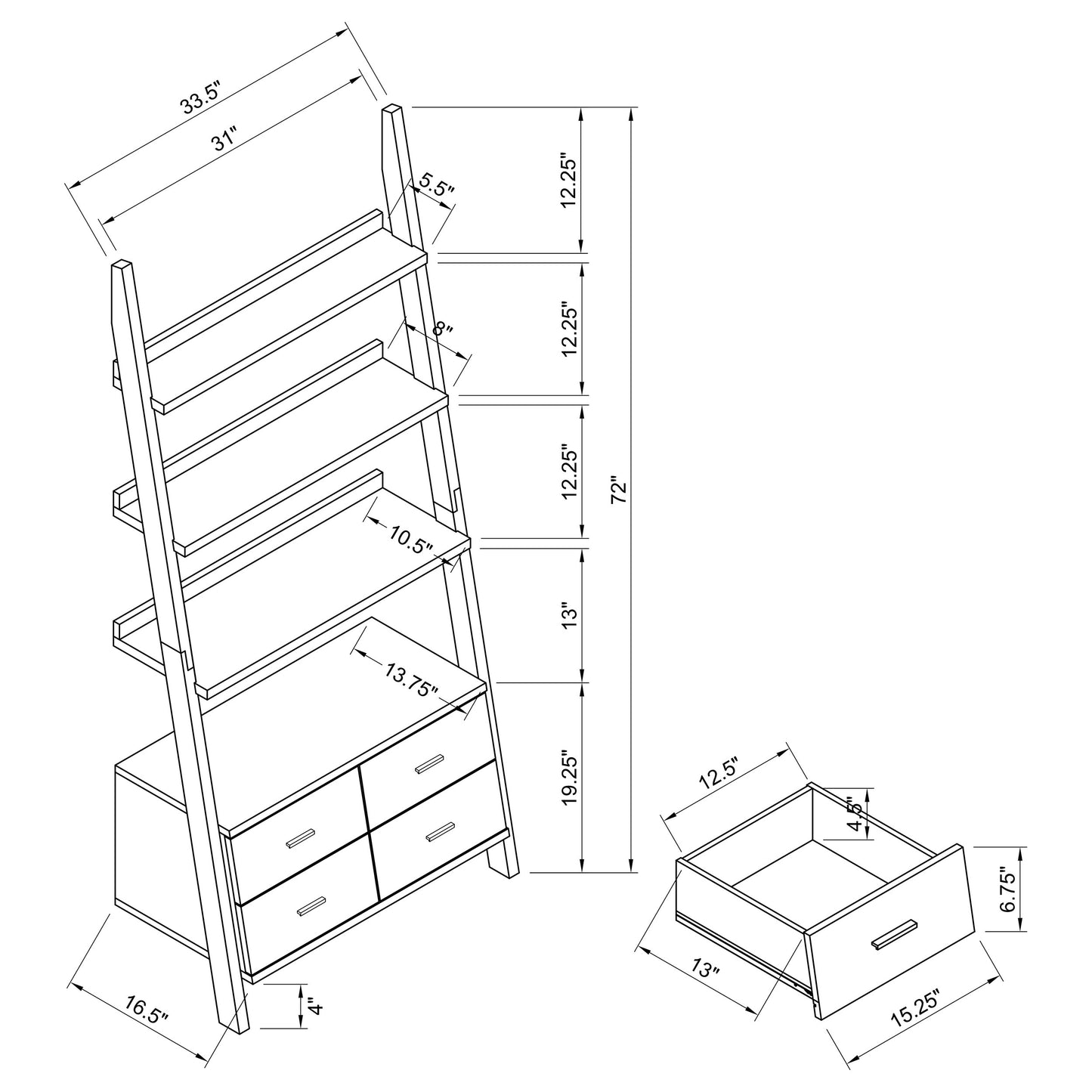 3 pc bookcase set