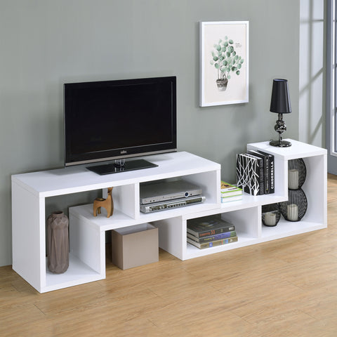 Lorelai Multipurpose TV Stand and Bookshelf WhiteWhite