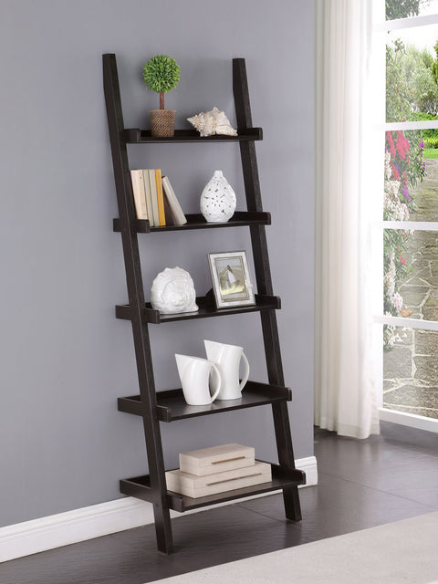 Malthe 72-inch 5-shelf Ladder Bookshelf CappuccinoCappuccino