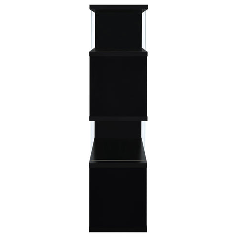 Bryce 63-inch 4-shelf Glass Panel Bookshelf BlackBlack