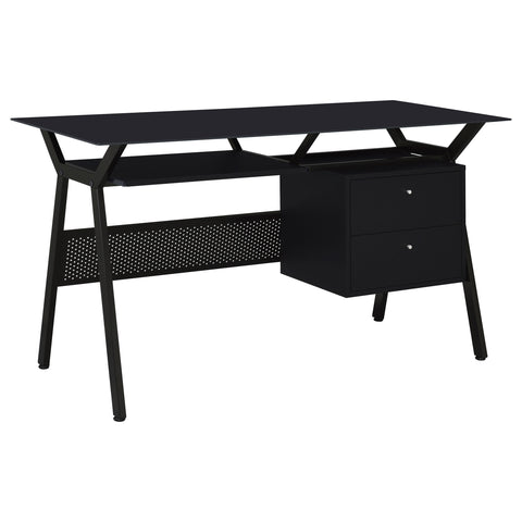 Janessa 55-inch 2-drawer Computer Desk Keyboard Tray BlackBlack