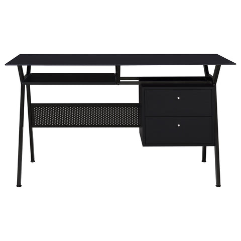 Janessa 55-inch 2-drawer Computer Desk Keyboard Tray BlackBlack